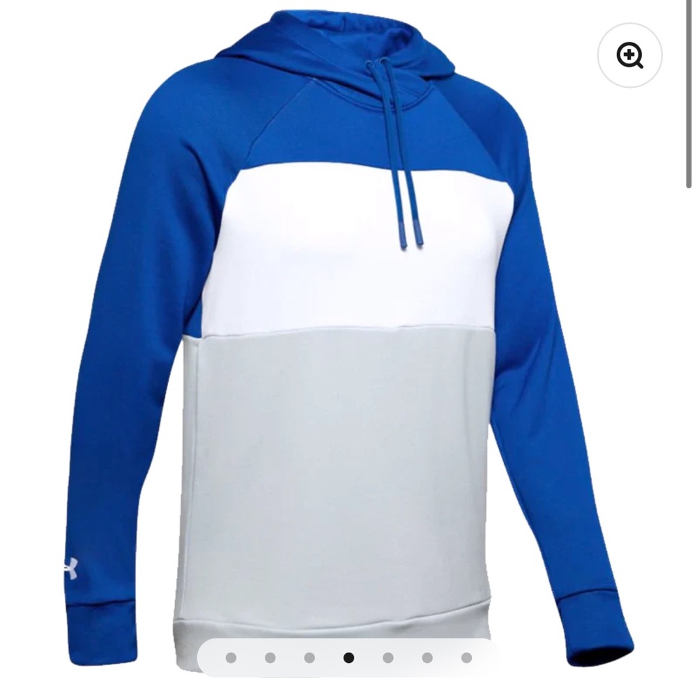 Under Armour terry fleece blocked hoodie blue NWT size small